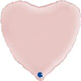 Шар Сердце  Розовое  сатин 45см